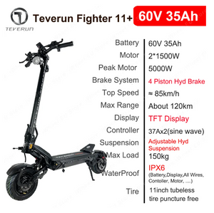 TEVERUN Fighter 11 plus Electric Scooter 60V 35Ah LG 2024 version