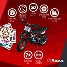 Load image into Gallery viewer, Razor MX125 Dirt Rocket With Decals Electric Bike Age 7+
