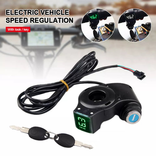 Electric Bicycle Thumb Throttle Voltmeter Digital Battery Voltage Key Switch Power Key Lock Electric Bike Accessories - E-Scooter UAE Hub